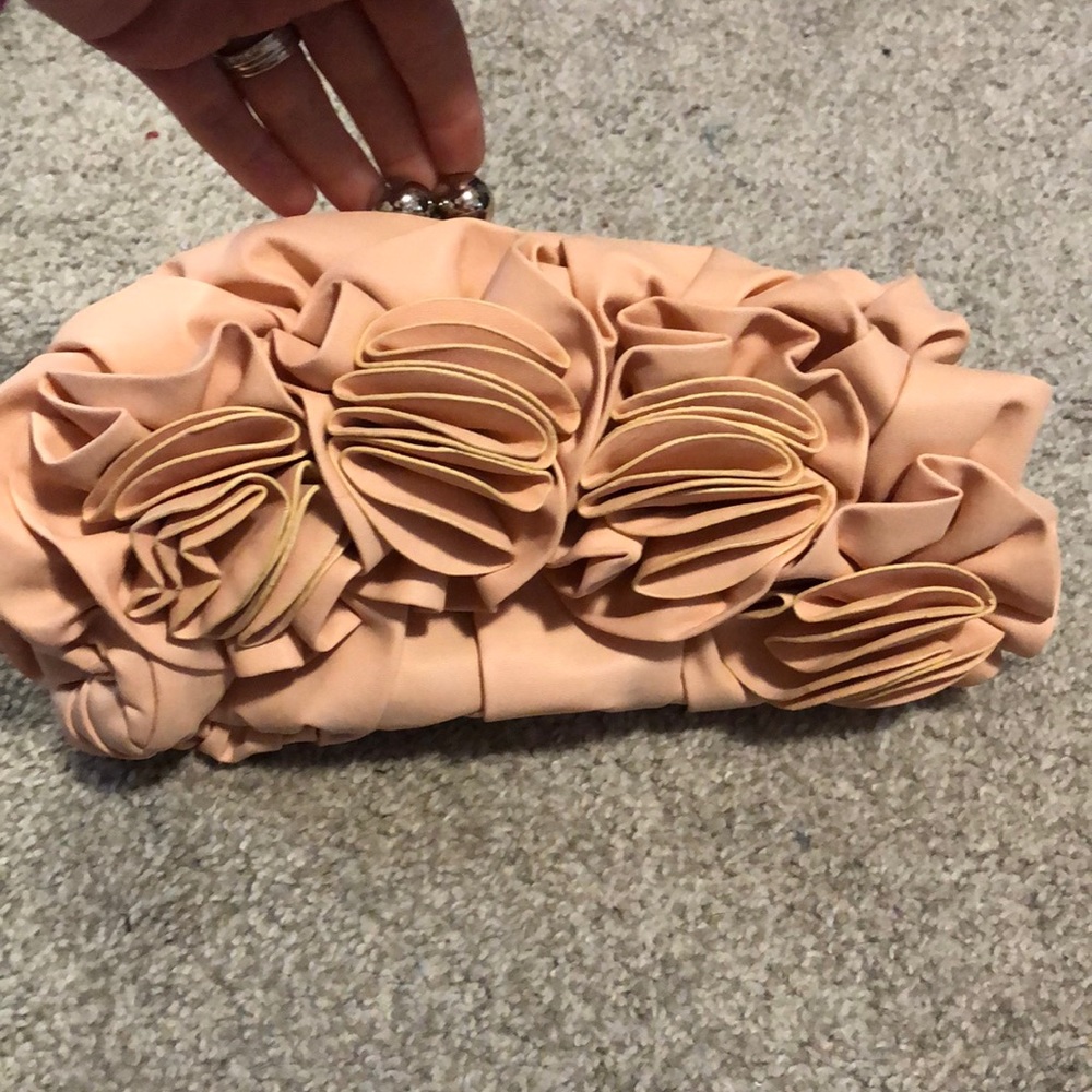 Pink floral clutch